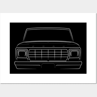 front/profile - 1979 Ford Bronco - stencil, white Posters and Art